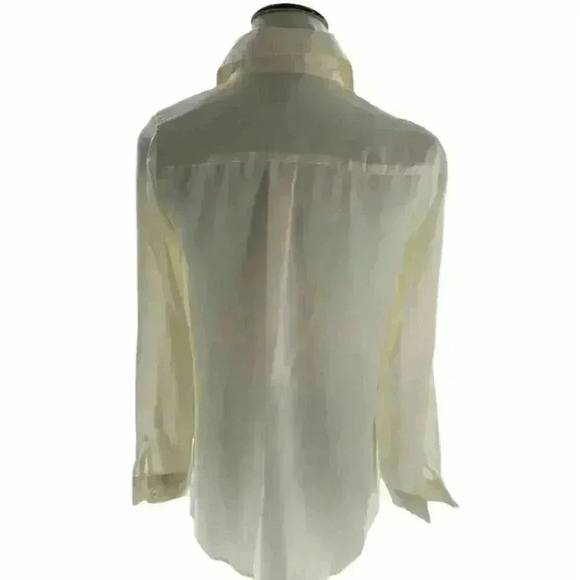 White Stag Womens White Boho Front Pleated Button Up Blouse Shirt Top Size Small - Picture 4 of 6